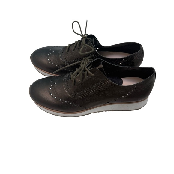 ALL BLACK Women’s Brown Leather Oxford Sneakers – Size 38 (US 7.5–8)